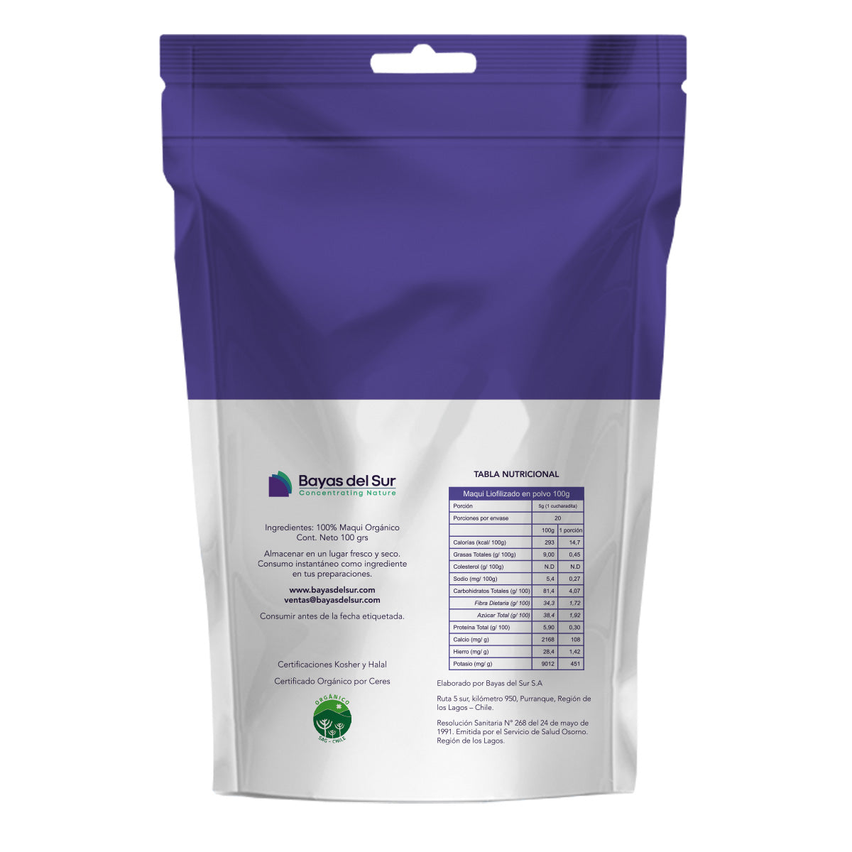 POLVO LIOFILIZADO MAQUI ORGÁNICO